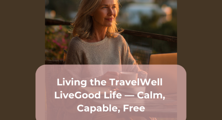 Living the TravelWell LiveGood Life — Calm, Capable, Free